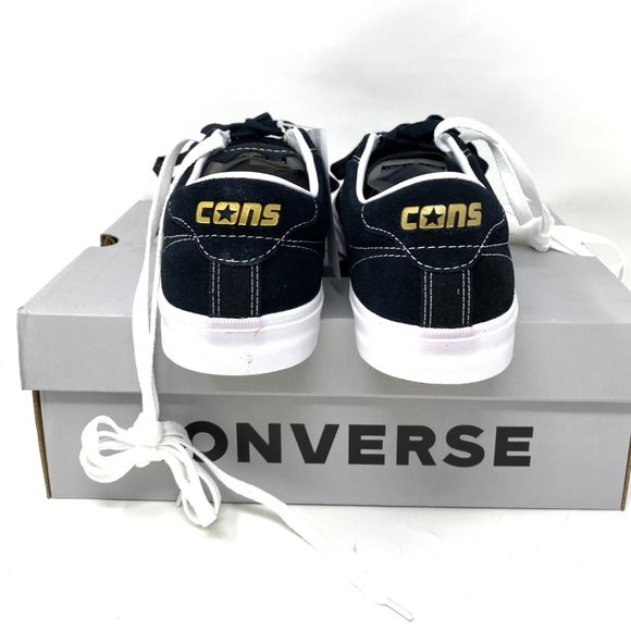 Converse Men's Size 9 168668C Louie Lopez Pro Ox Black Gold Suede Skate Sneakers - Picture 6 of 12